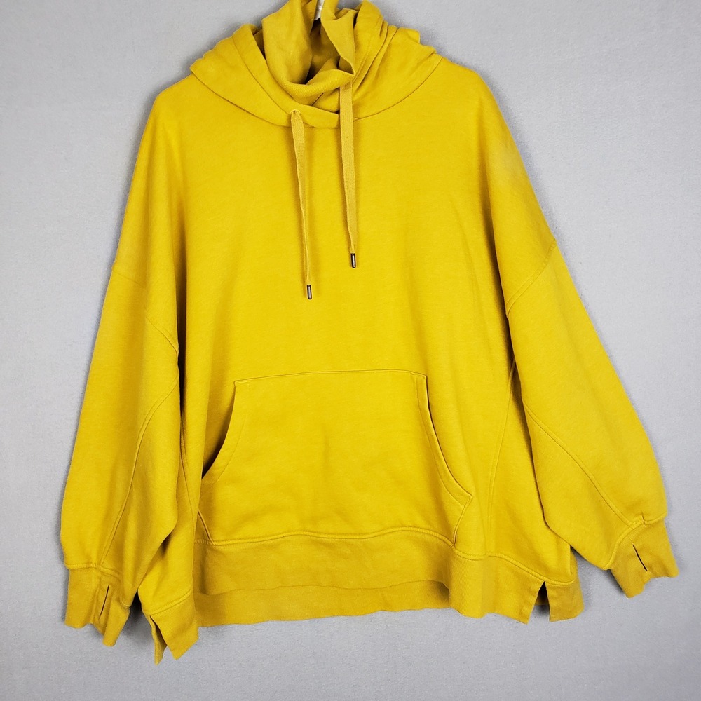 Old Navy XXL Oversized Hoodie Sweatshirt Solid Lantern Yellow Bright Dopamine